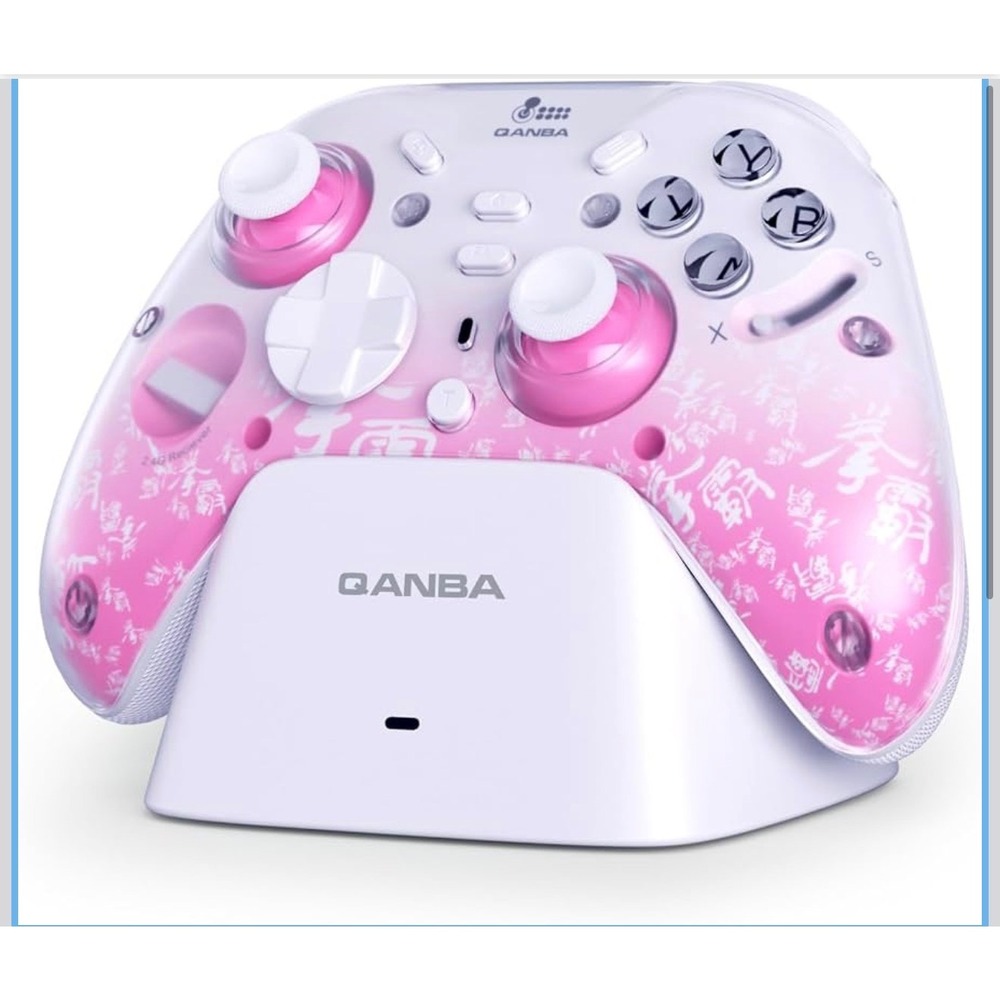 Qanba Phantom Wireless Game Controller Pink White Charging Dock HYL1-RP NWOB